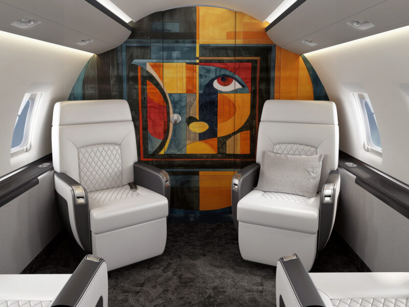 modern art inspired jet interiors